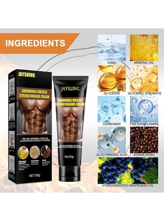 Jaysuing Abdominal Muscle Strengthening Cream, Slimming Fat Burning Cream For Belly, Waist And Buttocks, Slimming Cream That Burns Fat And Moisturizing Firming And Slimming Goodbye Cellulite, Sweat Cream For Men - Image 4